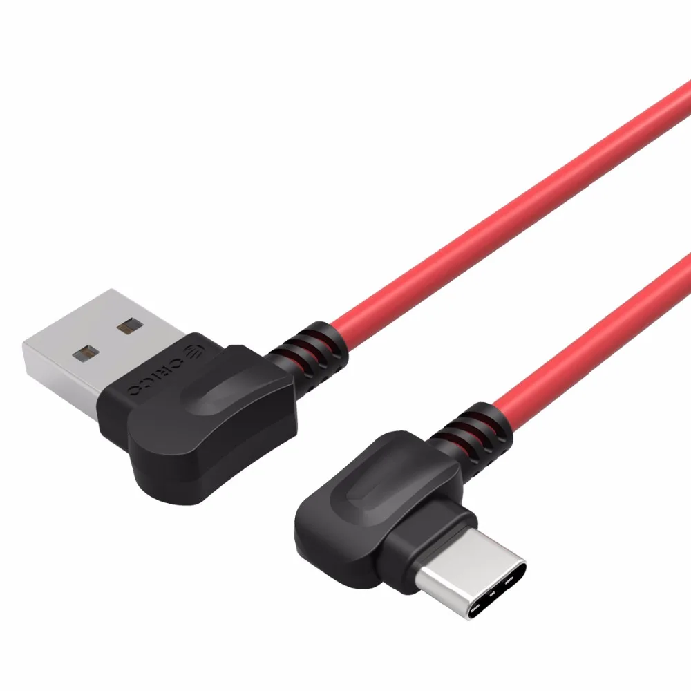 ORICO прямоугольный изгиб для телефонов USB TYPE C usb зарядный кабель для Samsung Galaxy S8 Note 8, OnePlus 2, для Xiaomi USB-C