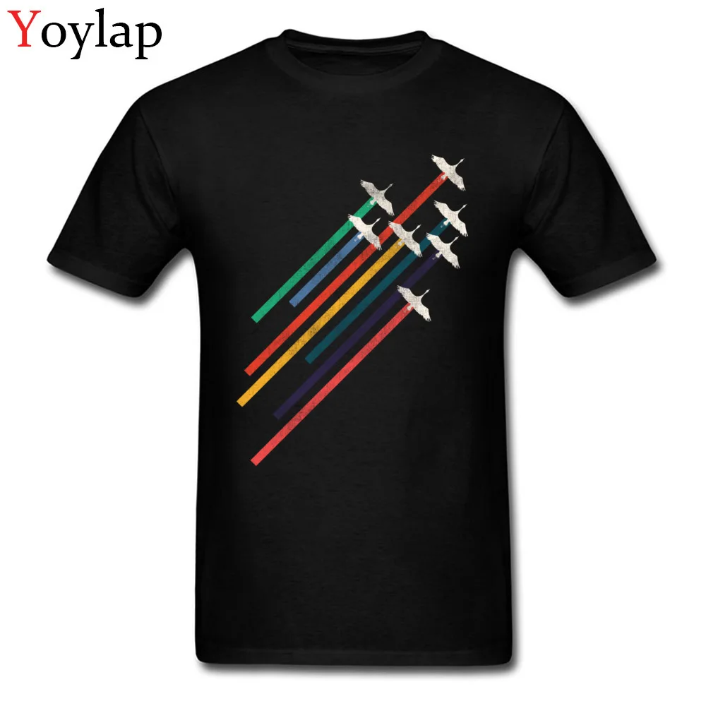 New Design Personalized Short Sleeve Tops Shirts Cranes Autumn Crewneck Cotton Fabric Boy T-shirts Personalized Tee Shirts black