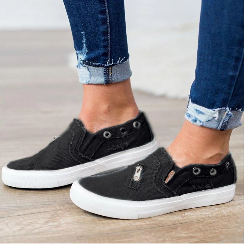 

Women Canvas Slip On Walking Shoes Comfortable Casual Outdoor Footwear Walking Leisure Female Shoes Hot Mujer Shoes Big Size 43