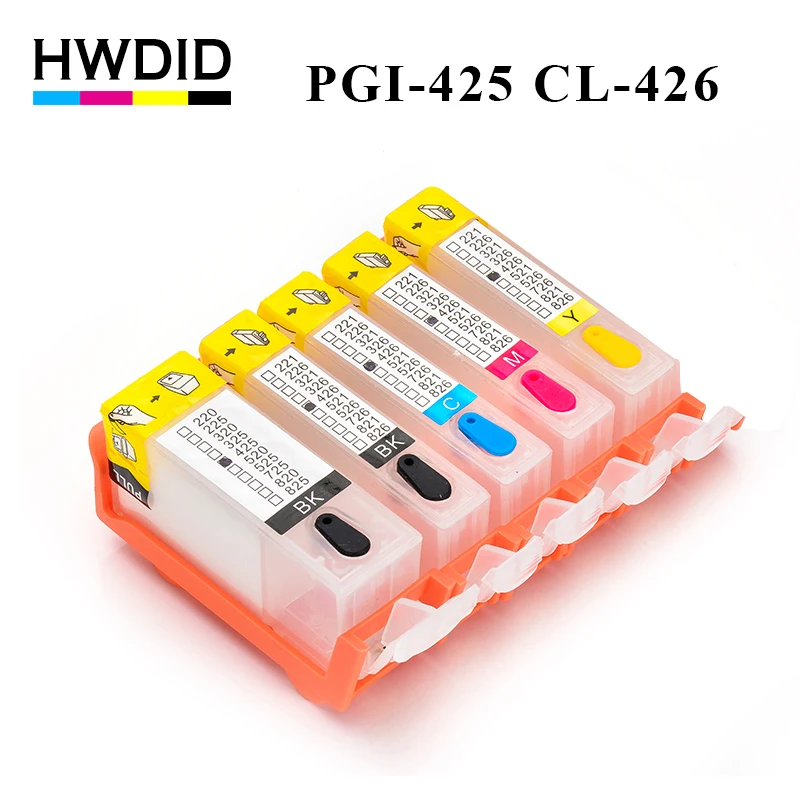 HWDID пополнения PGI-425 PGI425 CLI-426 картридж совместимый для Canon Pixma MG5240 MG5140 IP4840 IX6540 IP4940
