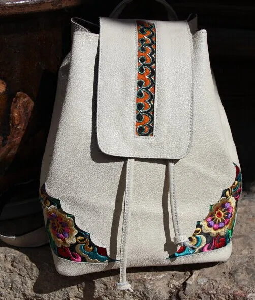 Free shipping 2016 font b backpack b font female cowhide handmade font b backpack b font