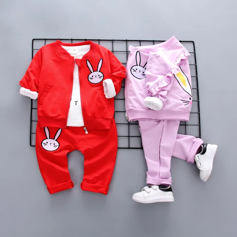 

Nnilly 2018 Spring Autumn Novelty Favourite Children's Set Kids Clothes Sport Suit 3pcs/set T-shirt+Pants Print Cartoon Cotton