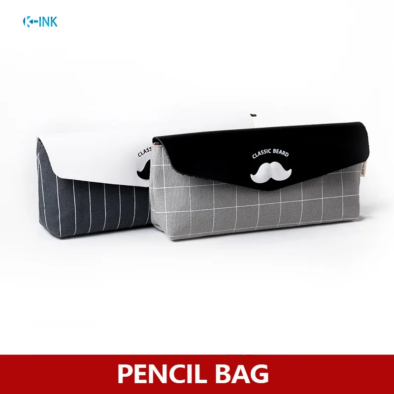 

New Black and White Mustache Pencil Case , novelty mustache classic beard pencil bag for school students