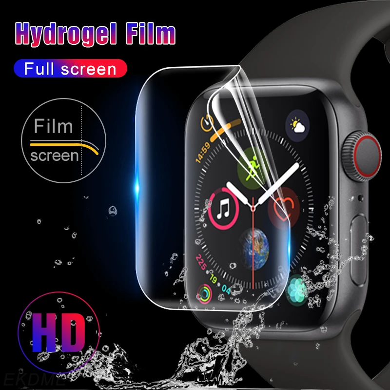 

For iWatch 4 3 Hydrogel Film Full Screen Protector Glass For Apple Watch 1 2 3 4 Tempered Film HD Curve Edge Glass 38/40/42/44mm