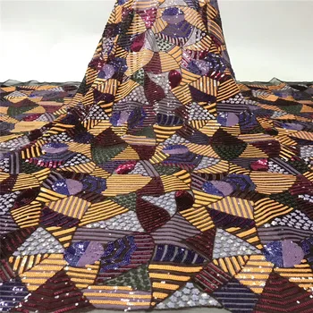 

Cassiel 2019 African sequins tulle lace Hot new for Multi Color guipure african sequence cord lace fabric for Nigerian wedding