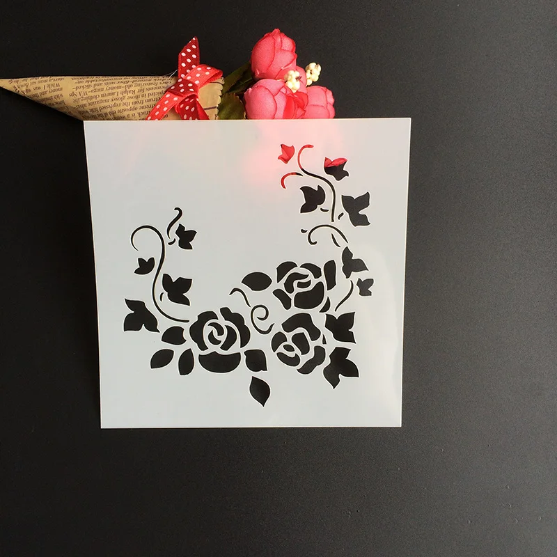 

1Pcs 13*13cm Scapbook Stencil Cake Decorating Tool scrapbooking DIY Decorating Stencil Fondant Pattern Printing Spray Template