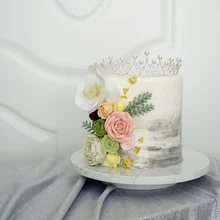 SWEETGO мраморные поворотные столы для тортов трубопроводов вращающаяся подставка для торта украшения инструменты помадка дисплей пластины черный белый