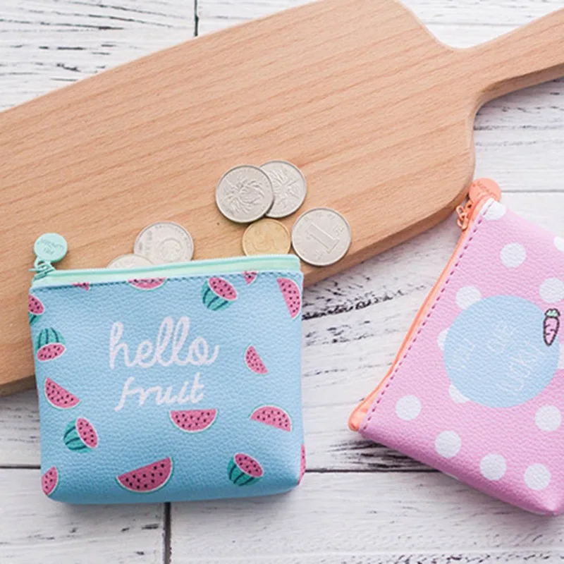

PU Cartoon Mini Coin Purse Sweet Pattern Creative Women Money Bag Ladies Small Fresh Summer Party Card Pocket