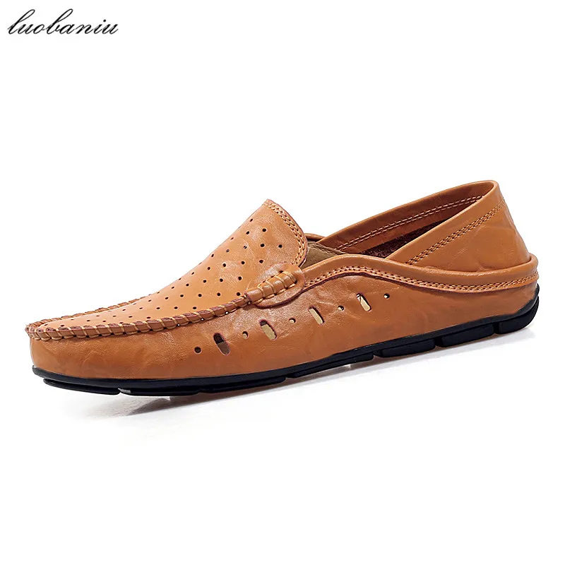 

Summer Shoes Men Loafers Breathable Leather Men Shoes Casual Slip On