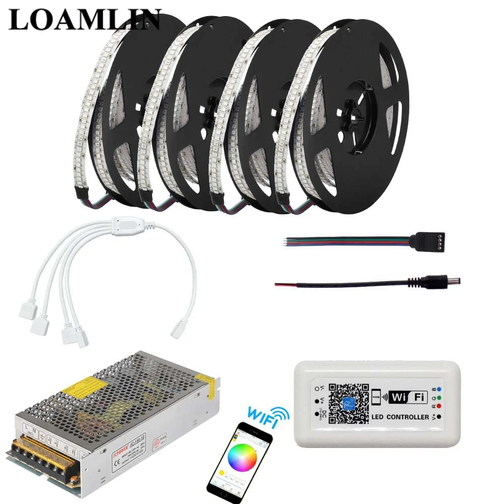 

5M 10M 15M 20M 234Leds/m RGB Led Strip 2835SMD With Magic Home WIFI Led Controller DC12V Power Supply Kit