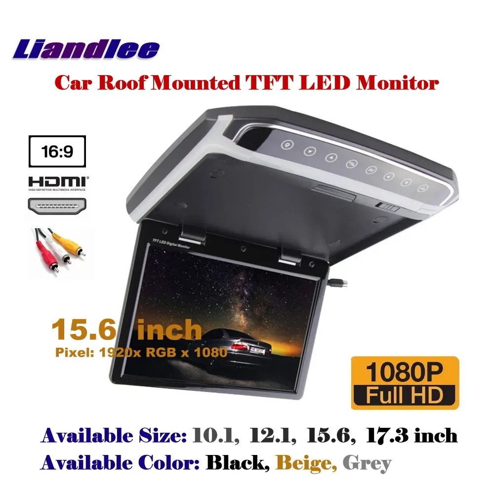 

15.6 Inch Car Overhead Ceiling TFT LED Screen / Roof Mounted Monitor / Flip Down Display MP5 Player / 1080P HD Digital Color TV