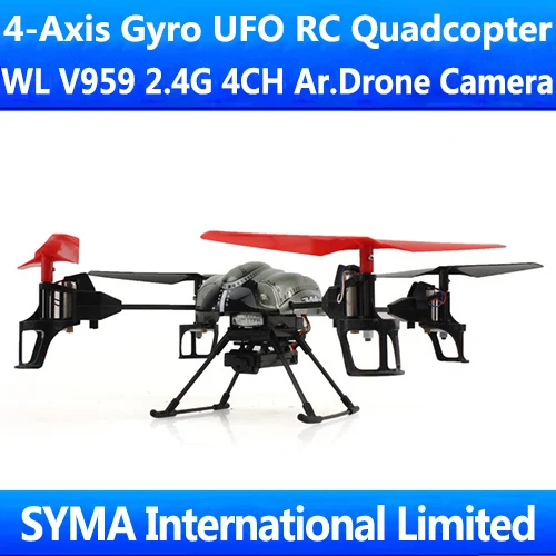 

6PCS/Lot WL V959 With Camera Cam 2.4Ghz 4CH RC Quadcopter Quadricopter 4-Axis GYRO Drone Helicopter UFO VS Parrot Ar.Drone 2.0