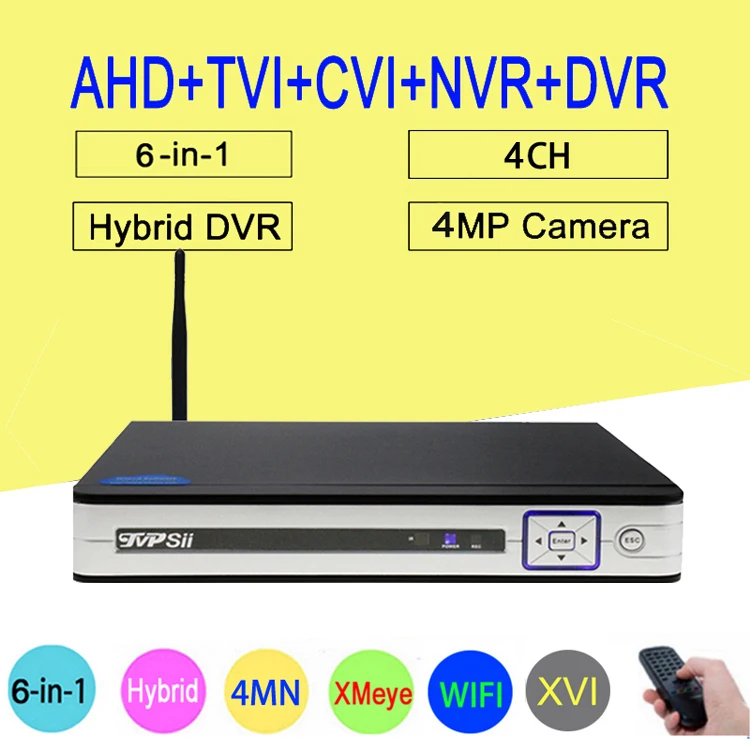 4MP, 1080 P, 960 P, 720 P Щепка панель камеры скрытого видеонаблюдения XMeye 4MN 4CH 6 в 1 Wi Fi TVi CVI IP NVR аналоговая камера высокого разрешения, система