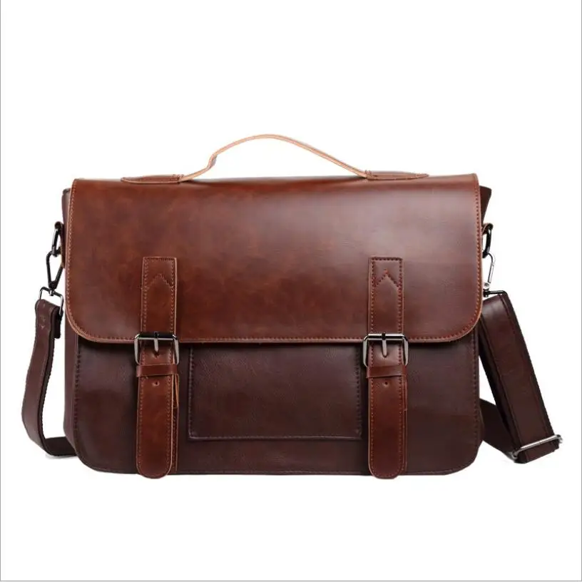 خمر مجنون الحصان حقيبة كتف جلدية pu الكورية الرجال عارضة Crossbody حقيبة الكمبيوتر المحمول حقيبة حقائب مكتبية