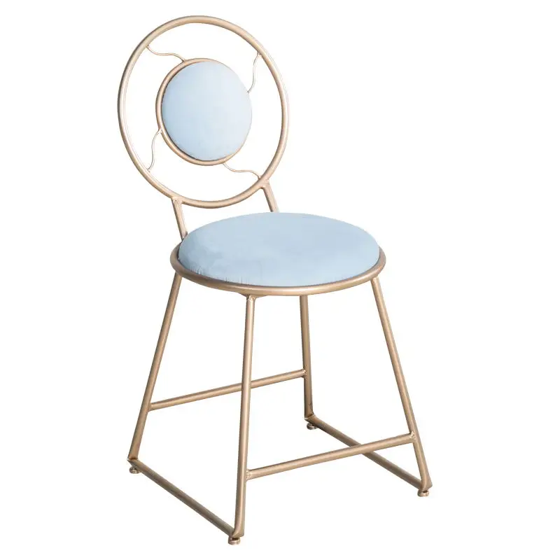 

Leisure Living Room Chair Manicure Makeup Backrest Chair Stool Retro Iron Dining Chair Cafe Tea Shop Table And Chair