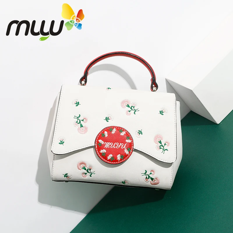 Muyu 2018 женские сумки с цветочной вышивкой и застежкой молнией Мягкие Сумки из