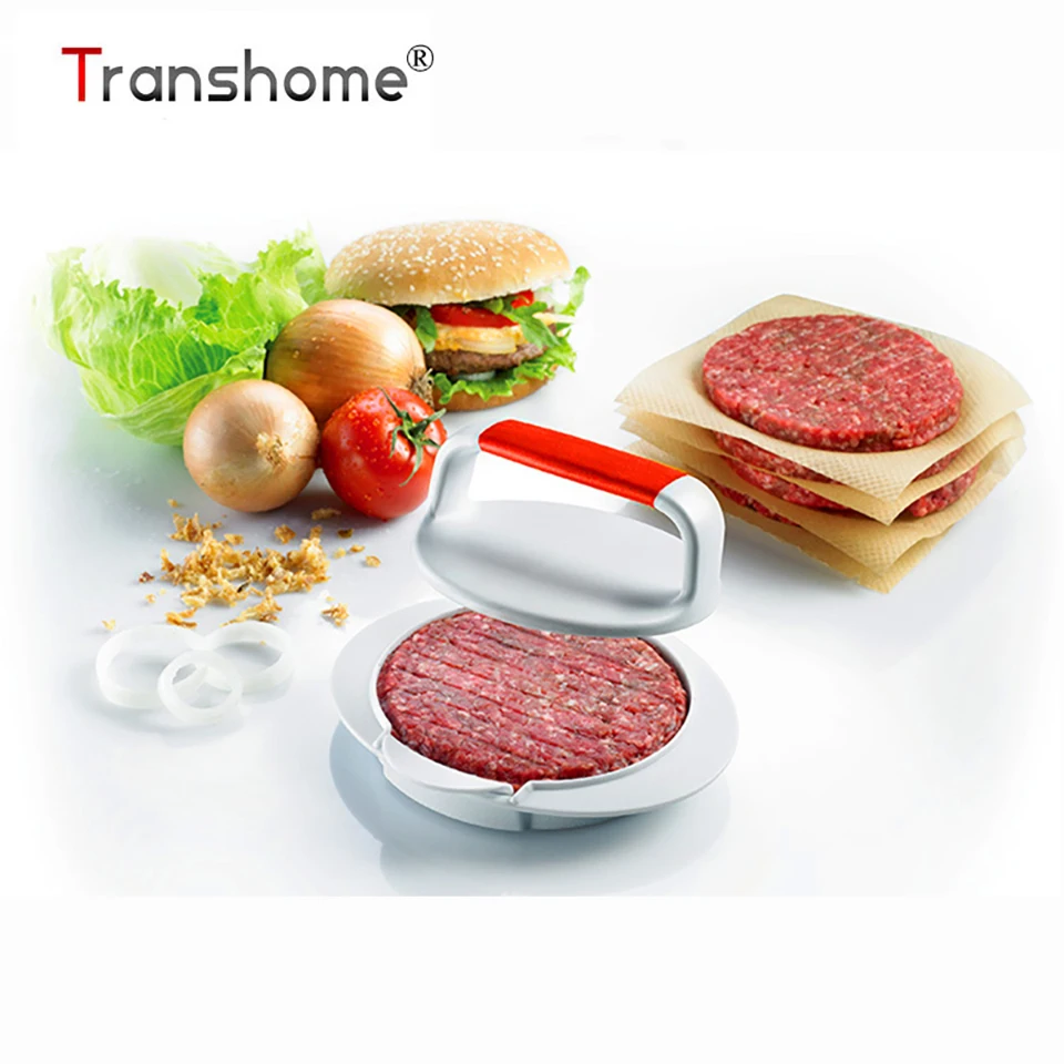 Transhome 1 Set DIY Hamburger Presses Plastic Meat Tool Mold Hand Operated Burger Press Cooking ...