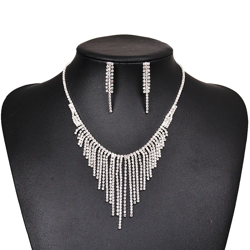 Jewelry & Accessories,Fashion Jewelry Sets. Bridal jewelry, Wedding jewelry, Zircon necklace earrings set