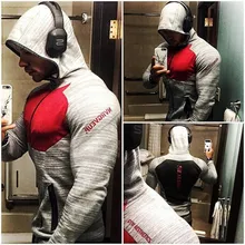 Мужские толстовки для фитнеса, брендовая одежда, мужская толстовка на молнии, Повседневная Толстовка, мужские облегающие куртки с капюшоном