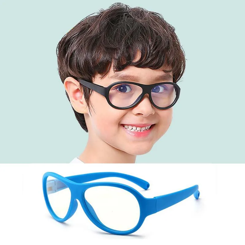 Comfort Baby Anti-blue Light Silicone Plain Computer Glasses Brand Children Soft Frame Goggle Glasses Kids Cat Eyes Eywear