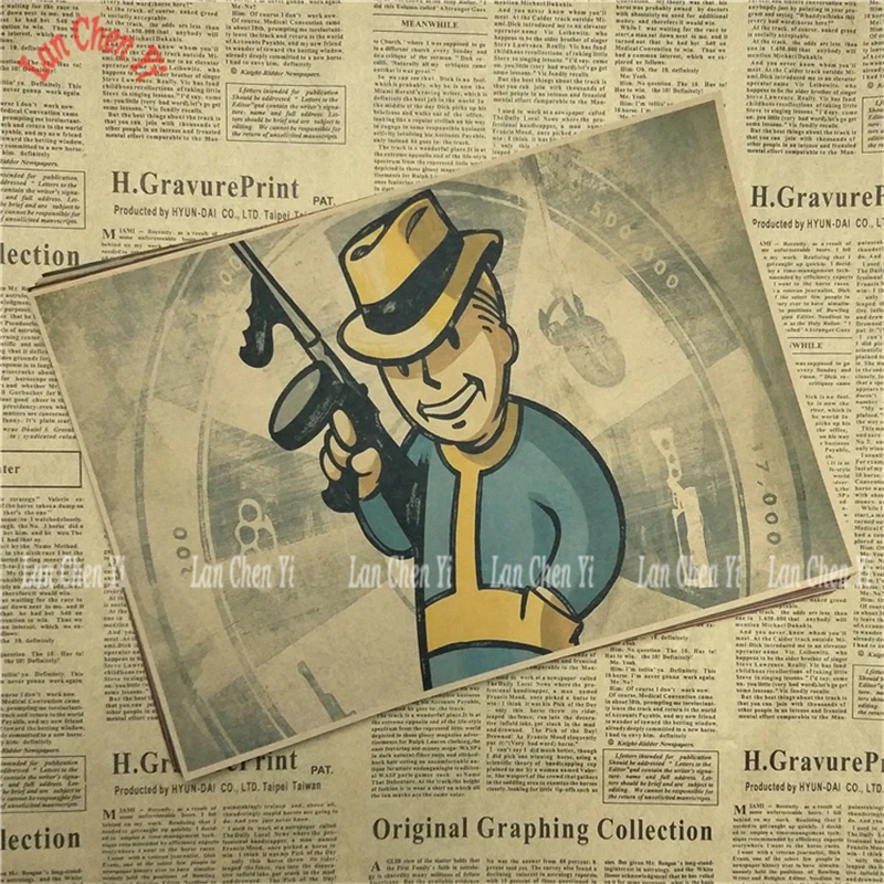 Fallout классические игровые постеры из крафт бумаги настенные для дома и бара