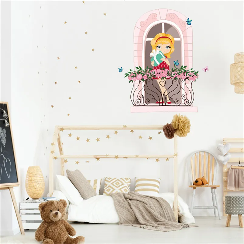 Cute Catroon Stickers Mobile Creative Wall Stickers For Kids Rooms Wall Window Home Decoration Adesivo De Parede 30FY2002