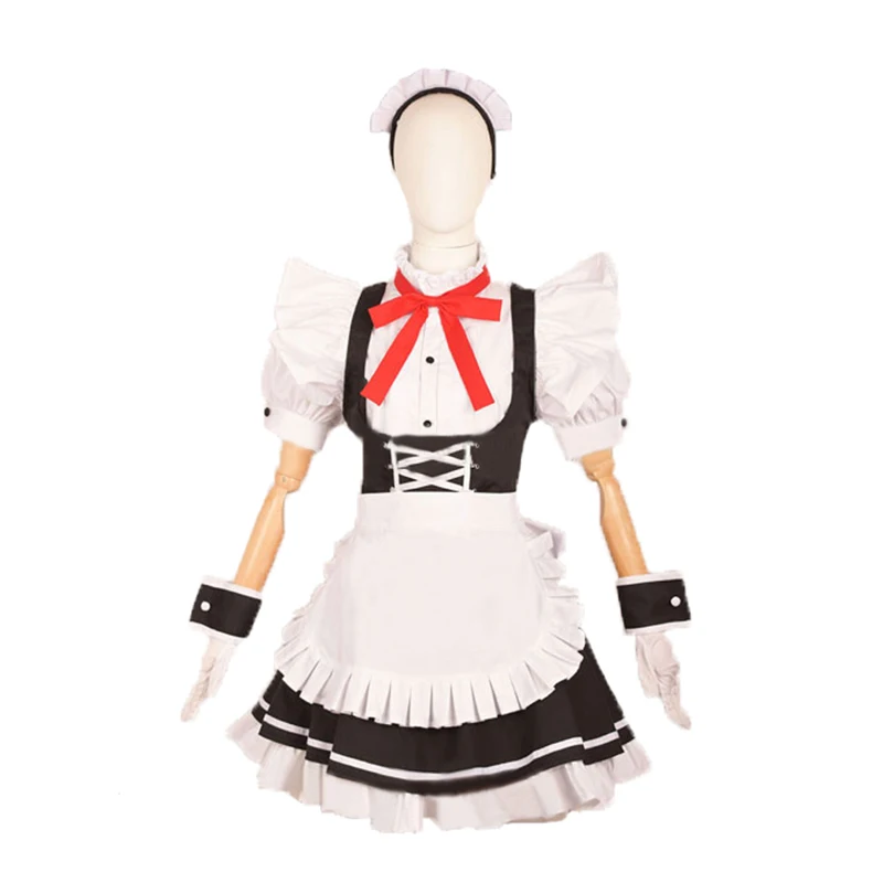 

Persona 5 Dancing Star Night Joker Protagonist Futaba Sakura maid Dress with socks Cosplay Costume