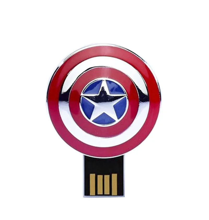 JASTER The Avengers металлический капитан Американский Халк USB флэш-накопитель Железный человек Флешка 32 ГБ 16 ГБ 8 ГБ 4 ГБ флэш-карта памяти приводы - Цвет: Shield