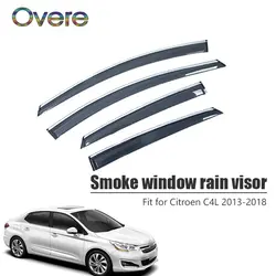 Overe 4 шт./1 компл. дым окна дождь козырек для Citroen C4L 2013 2014 2015 2016 2017 2018 Vent ВС дефлекторы гвардии аксессуары