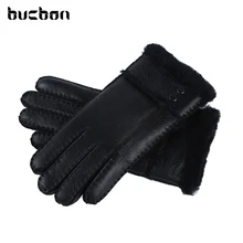 Hot Sale Winter Women Gloves Wool Genuine Leather Sheepskin Gloves Solid Sheep Fur Mittens Elegant Warm Female Gloves AGB483