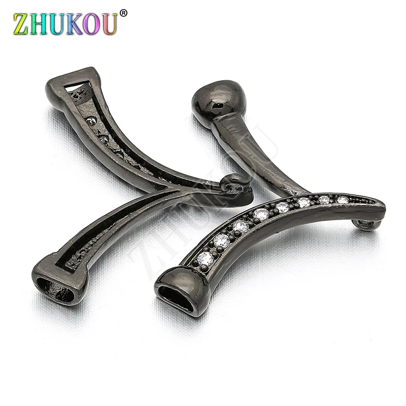 

20*26mm Handmade Brass Cubic Zirconia Charms Connectors for DIY Jewelry Findings, Mixed Color, Model: VS126