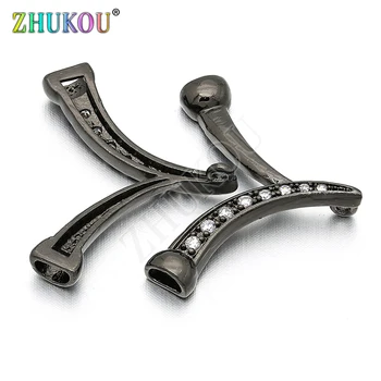 

20*26mm Handmade Brass Cubic Zirconia Charms Connectors for DIY Jewelry Findings, Mixed Color, Model: VS126