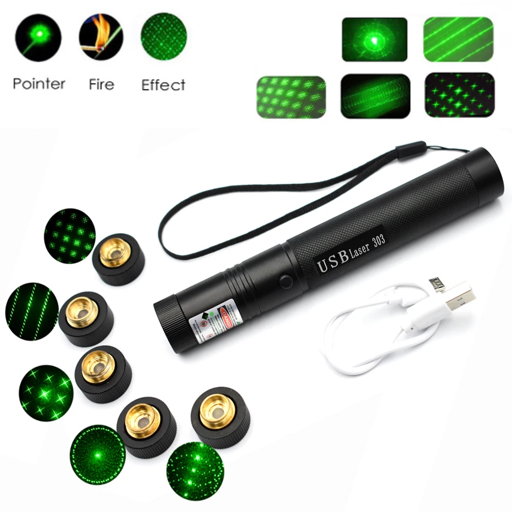 

Laser pointe Military 532nm Green Laser 303 Powerful 5mW Lazer Pointer pen Burning Match choose USB Charging or 18650 battery