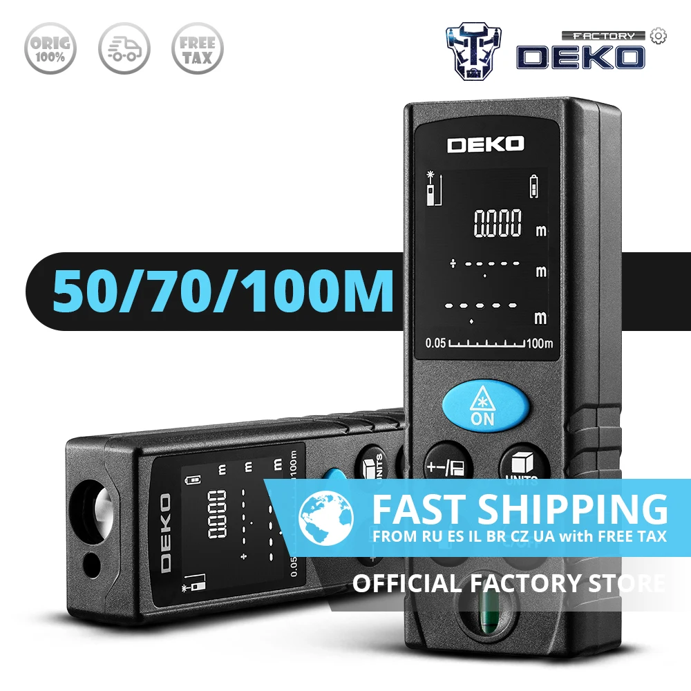 Лазерный дальномер DEKO LRD110 50 м 70 100 м|Лазерные дальномеры| |