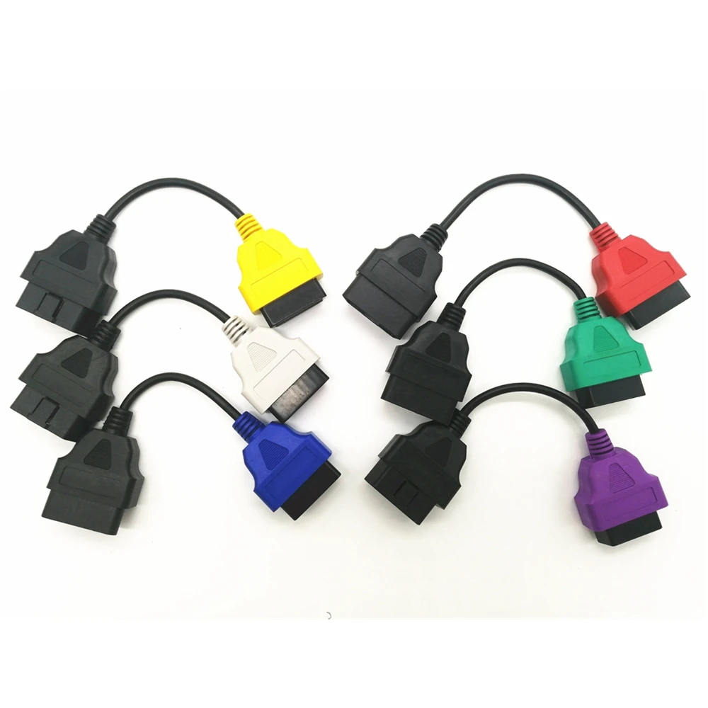 Newest 6 Color Auto OBD2 Connector Diagnostic Adapter Cable for FiatECUScan and Multiecuscan for Fiat Alfa Romeo and for Lancia
