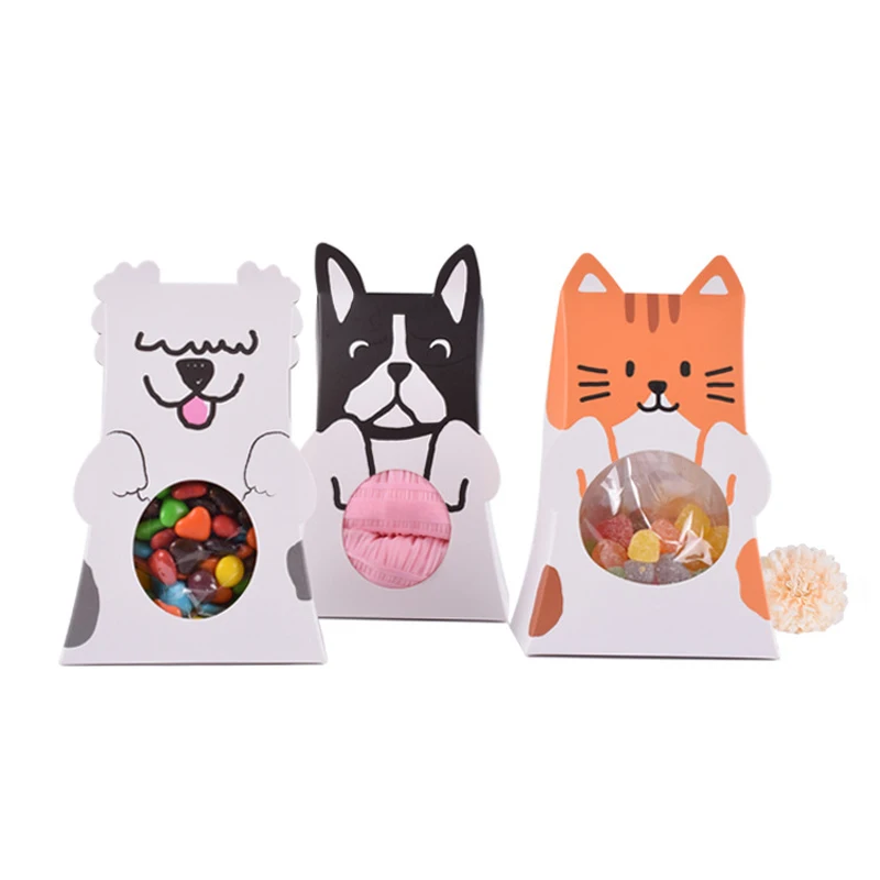 10 шт Kawaii Домашние животные Подарочные коробки конфеты собаки кошки складные
