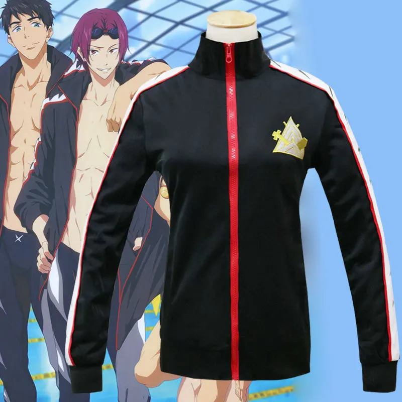 Iwatobi Swim Club Jacket Uniform Rin Matsuoka Cosplay Costume Coat Jacket Free