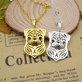 

LPHZQH Fashion Hippie Cartoon Cute Pug Dog Pendant Necklace Trendy Women Charm Choker Necklace Collar Jewelry Gift Steampunk