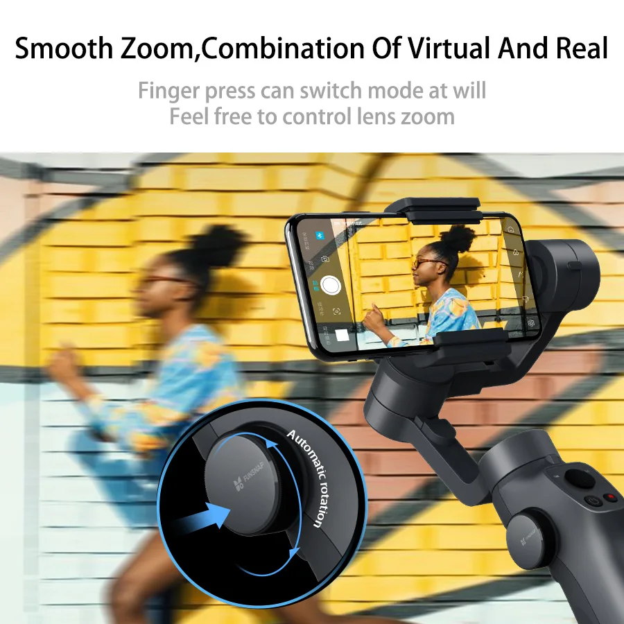  Funsnap Capture2 3 Axis Handheld Gimbal Stabilizer For Smartphone Samsung Iphone X XR 8 7 Gopro Cam
