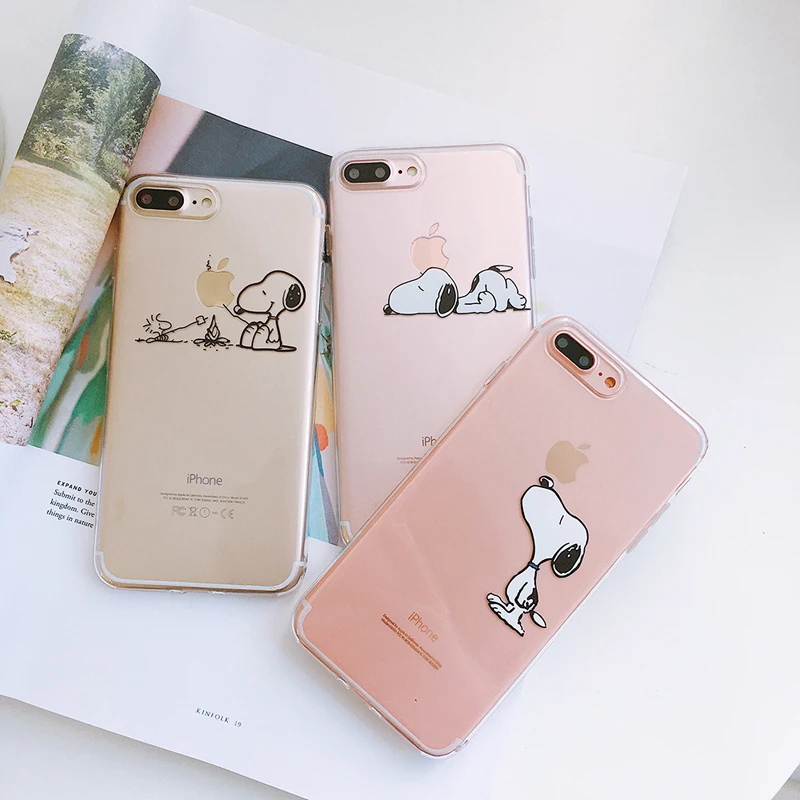 2018 новые Мультяшные чехлы с милой собакой Для Iphoen X 7 7plus прозрачный мягкий чехол