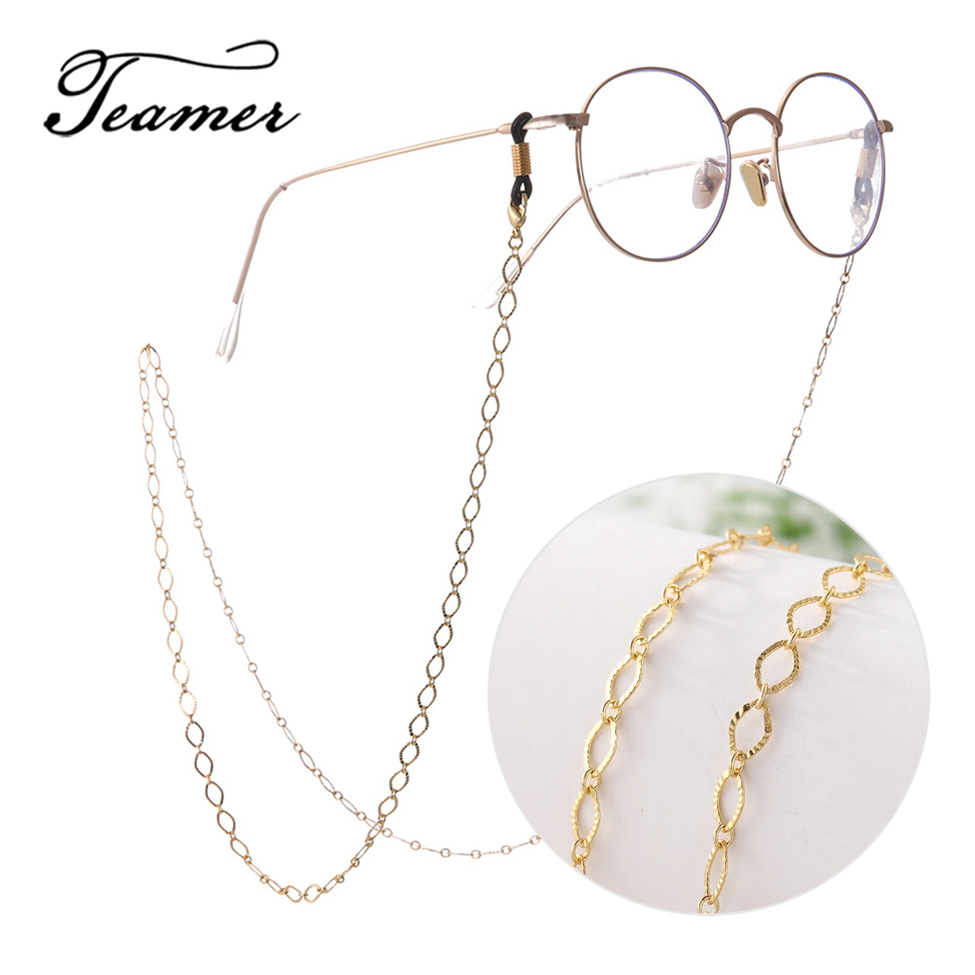 

Teamer 78cm Fashion Hollow Geometric Metal Lanyard for Glasses Chic Rhombus Sunglasses Chain Women Eye Glasses Neck Strap String