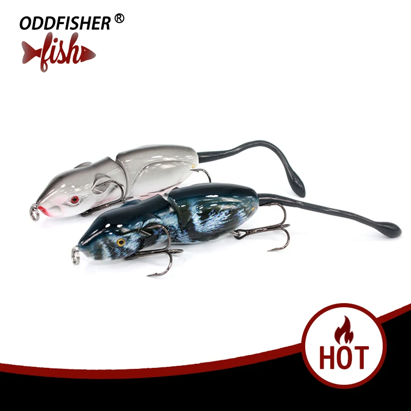 

1 PCS Fishing Lures Realistic Mouse Crankbait 3D Eyes Lifelike Hard Baits Soft Tail Vivid Swim Bait 9cm Wobbler Fishing Tackle