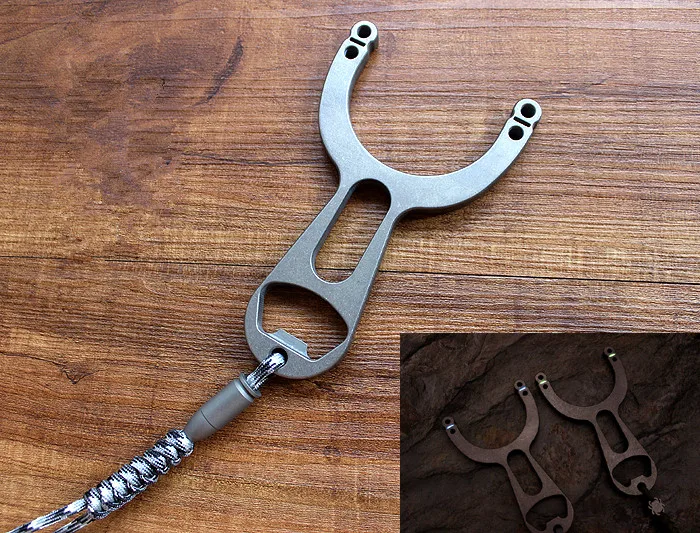 

Titanium Alloy CNC Production Card Ball Slingshot Outdoor Sports EDC Tools