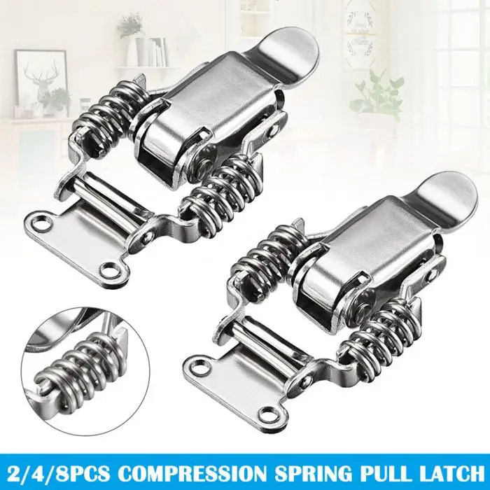 2/4/8Pcs Draw Latch Clamp Double Compression Spring for Cabinet Drawer_WK