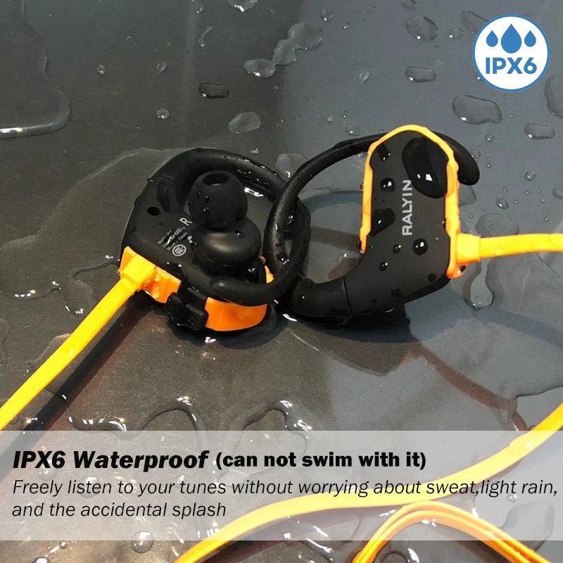 Ralyin mp3 player 8GB sport waterproof bluetooth music player bluetooth earphone bluetooth headphone wireless earphone for phone