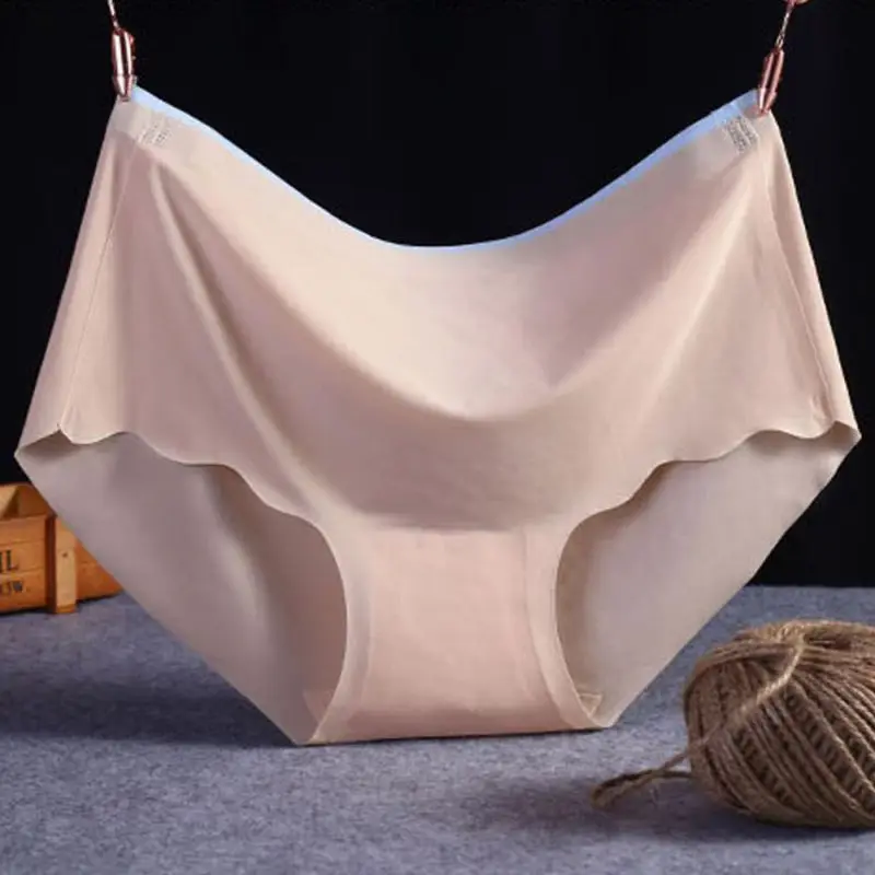 

New Seemless Panties Women Sexy Underwear Briefs Ice Silk Half Transparent Seamless Panties Female Ladies Lingerie Undies