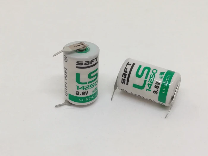 

2PCS/LOT Original SAFT LS14250 14250 3.6V 1250mAh LiSOCL2 PLC battery with two pin Free Shipping