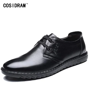 

COSIDRAM Genuine Leather Men Shoes Fashion Soft Bottom Men Casual Shoes New 2018 Spring Autumn Footwear For Male BRM-910