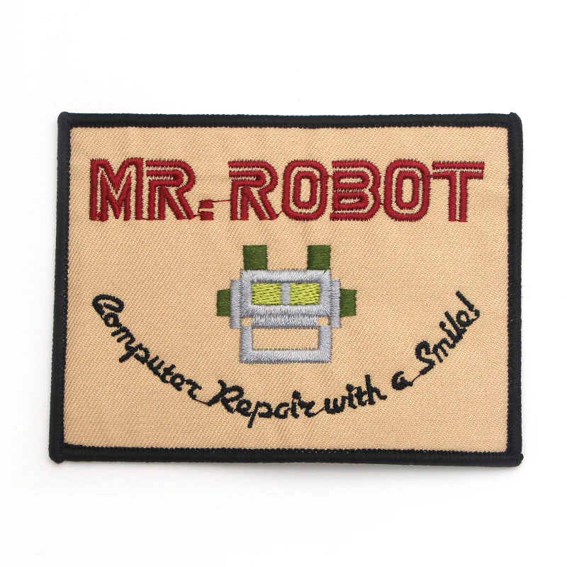 A0212 MR. ROBOT железная нашивка для одежды diy вышитая аппликация для шитья нашивки эмблема на ткани одежда пэчворк