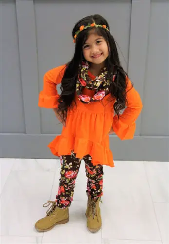 

Toddler Kid Baby Girls Long Sleeve T-shirt Tops Dresses Floral Pants Legging Outfits Clothes